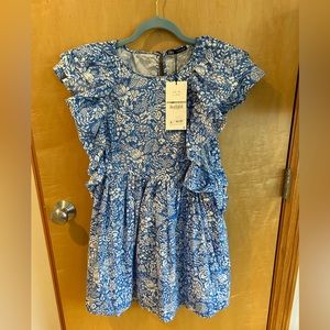 Zara Ruffle Dress in Blue